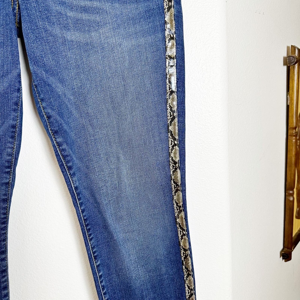 Kut from the Kloth Jeans Snake Print Side Stripe Ankle Skinny sz 8 - Picture 6 of 9